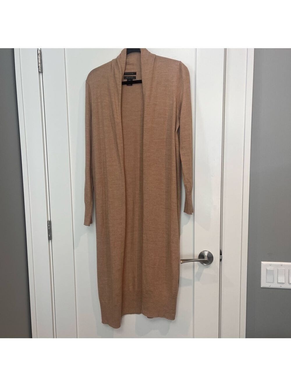 Tan Merino Wool Cardigan L